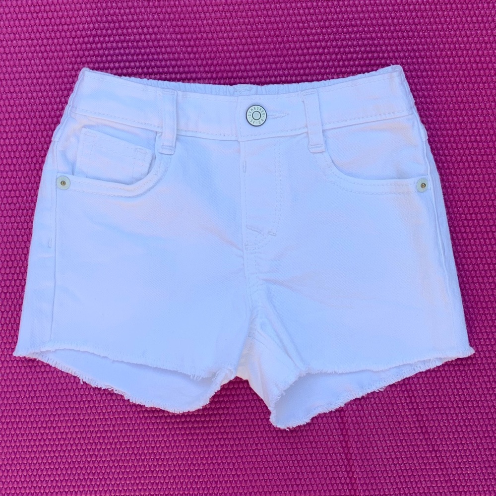 Toddler girls white jean shorts